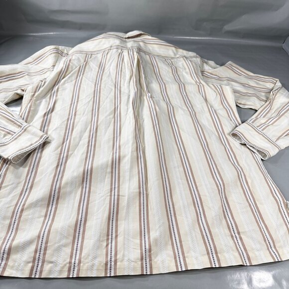 Corneliani Button Down Dress Shirt Mens Italy Cotton Striped Long Sleeve Top - Picture 16 of 16